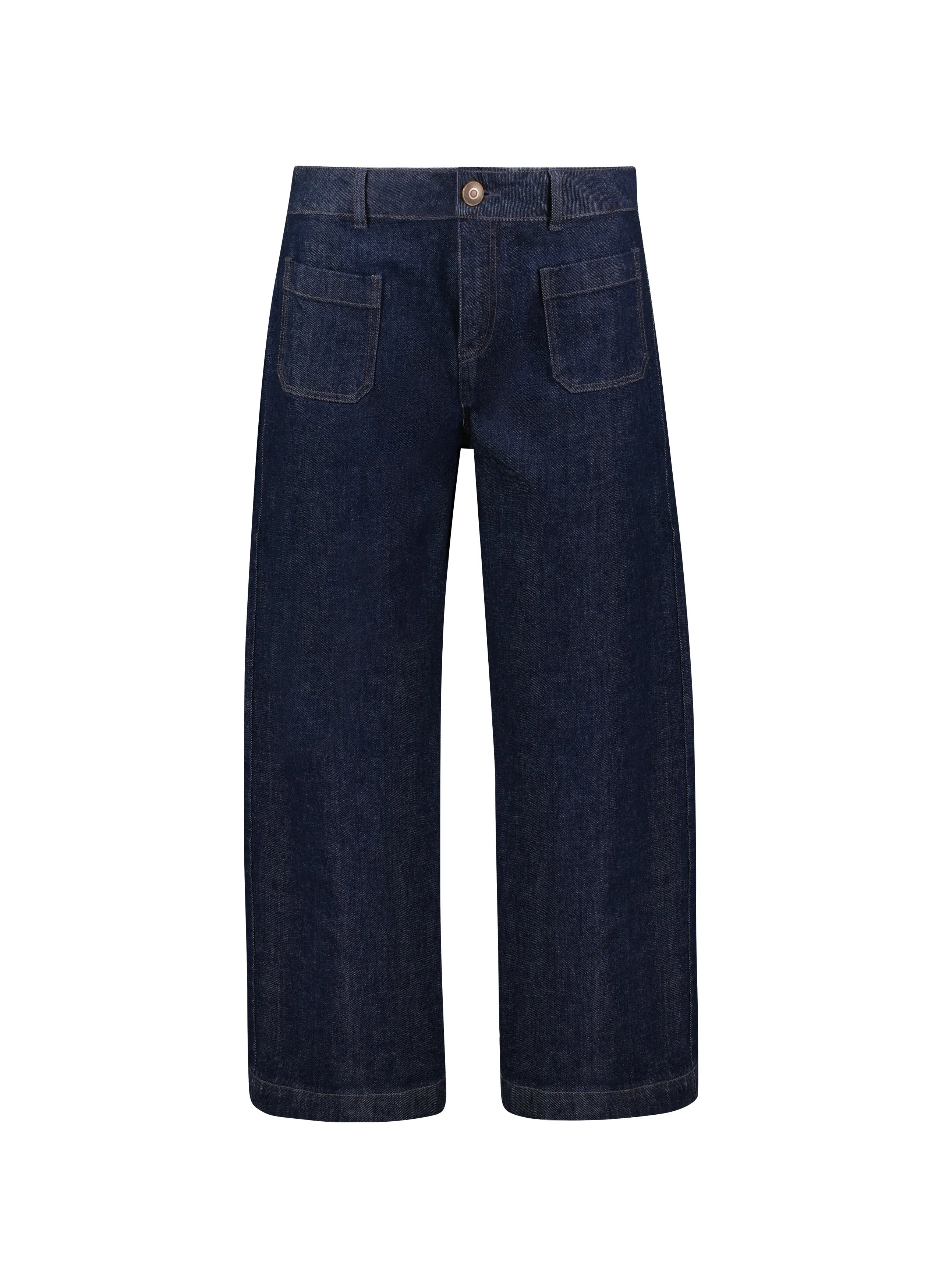 Baukjen Organic Denim Wide Crop Pocket Front Jeans